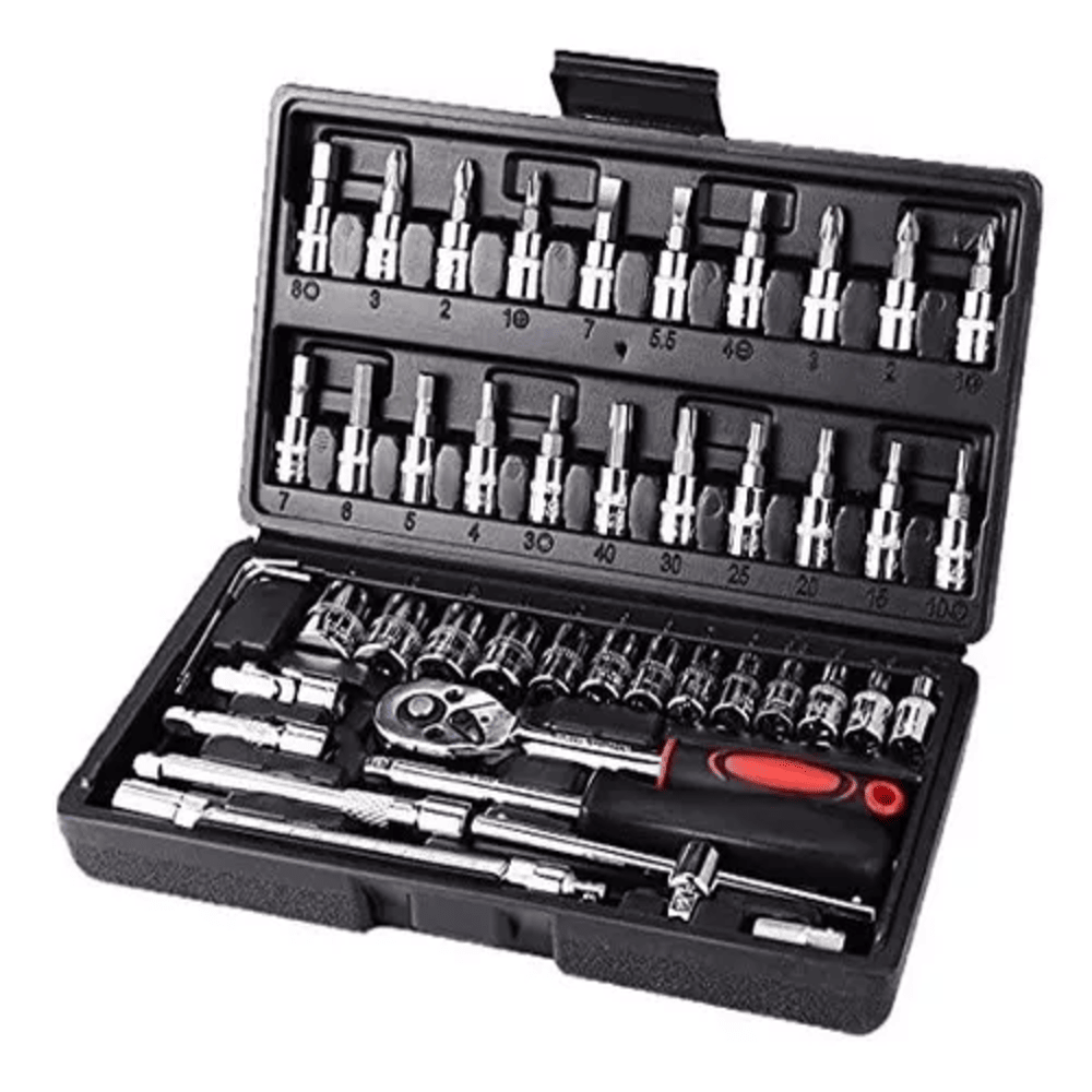 Kit de Herramientas 46 Piezas – Llaves, Dados y Copas