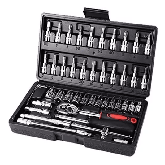 Kit de Herramientas 46 Piezas – Llaves, Dados y Copas