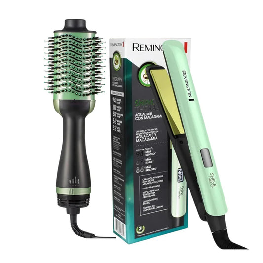 Plancha y cepillo Remington Aguacate