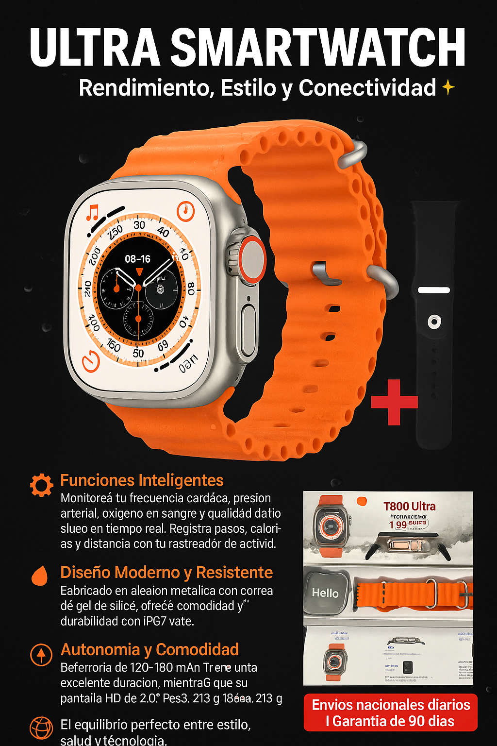 Combo Smartwatch con Audífonos Inalámbricos