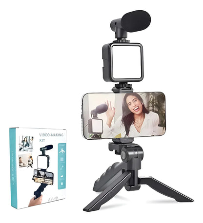 Estabilizador Soporte Celular Con Luz Led y Micrófono