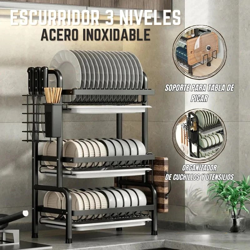 Escurridor de Loza de 3 Niveles